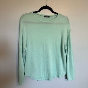 Caralase Light Pink Long Sleeve Mint Green Top Size Medium